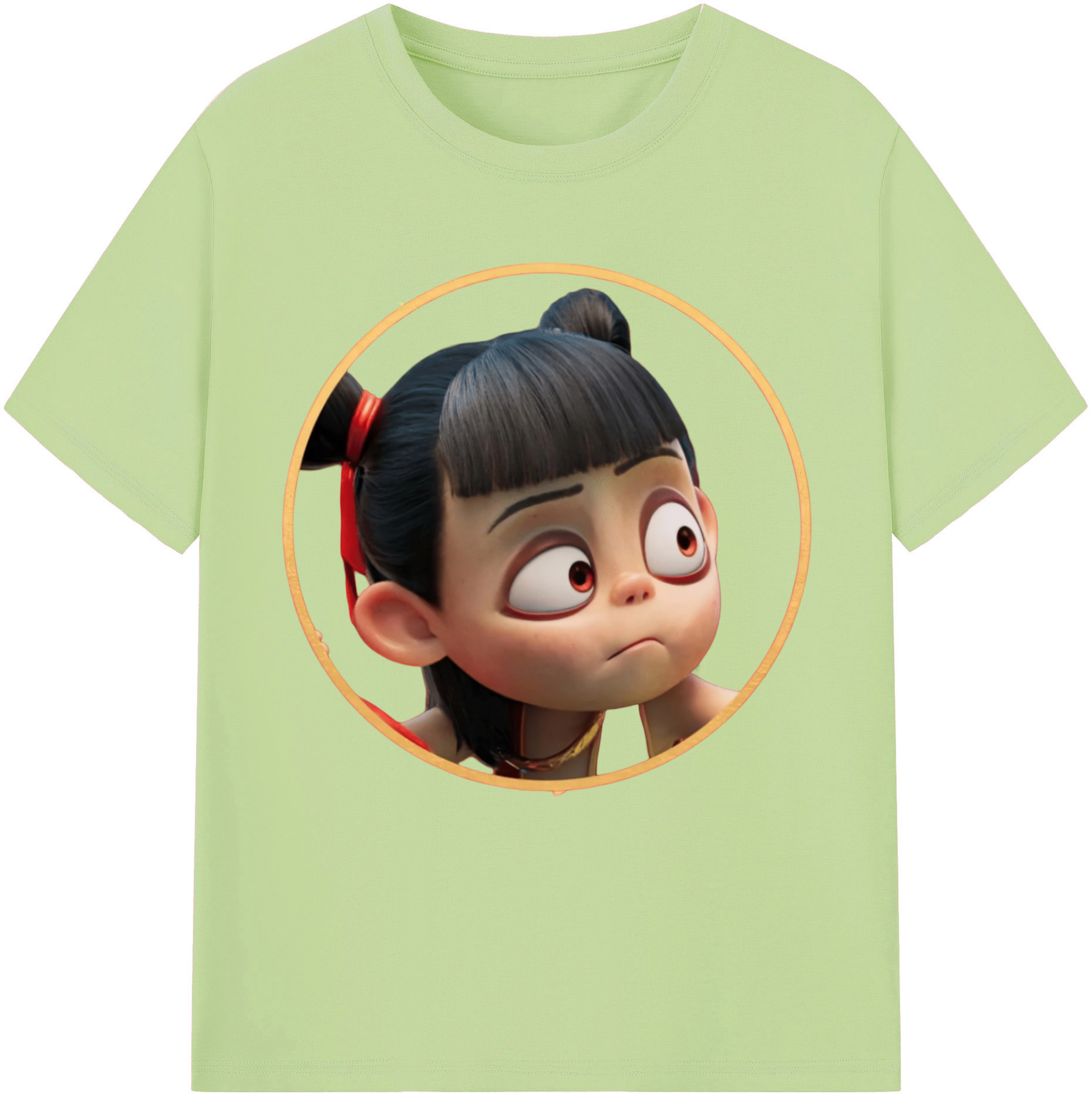 （画像用） Ne Zha 2 ナタ 魔童の大暴れ 綿100％半袖Tシャツ（フロントプリント）